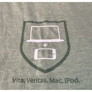 VTG Y2k Apple Vita Veritas Mac iPod Tech T- Shirt XL Single Stitch Ringer Rare